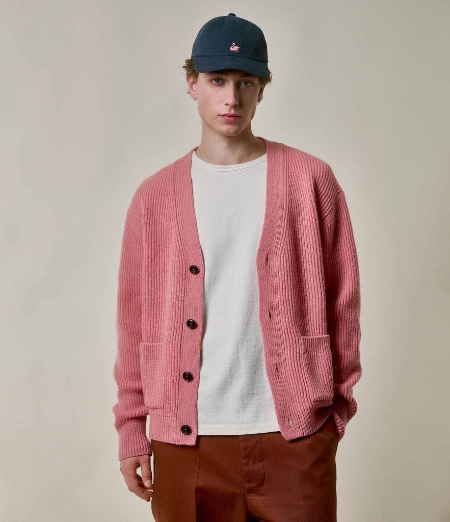 MZB LOCG02 Cashmere Merino wool Blend Cardigan Rosewood