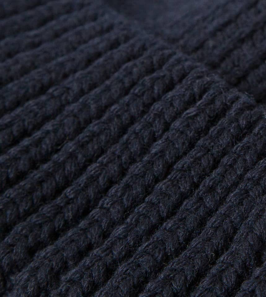 MERZB MWBN02 Sturdy Merino Wool Ribbed Beanie Dark Navy