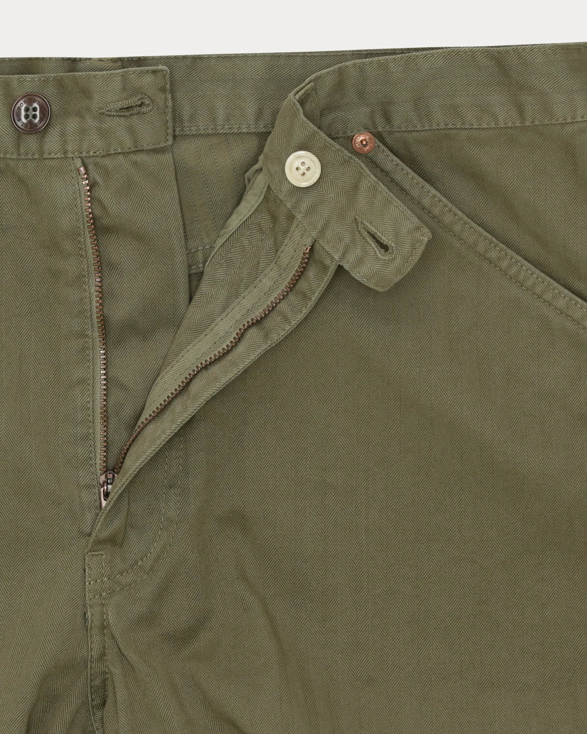 Fortela MCQUEEN Cotton Herringbone Trousers Sage