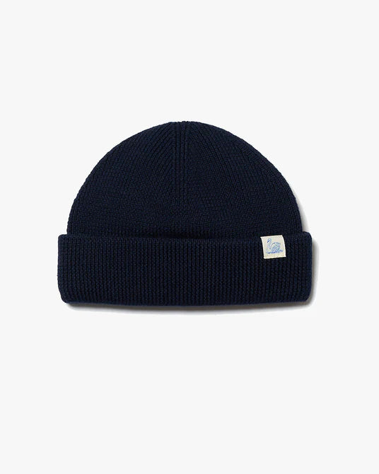 MERZB MWBN05 Sturdy Merino Wool Ribbed Beanie Dark navy