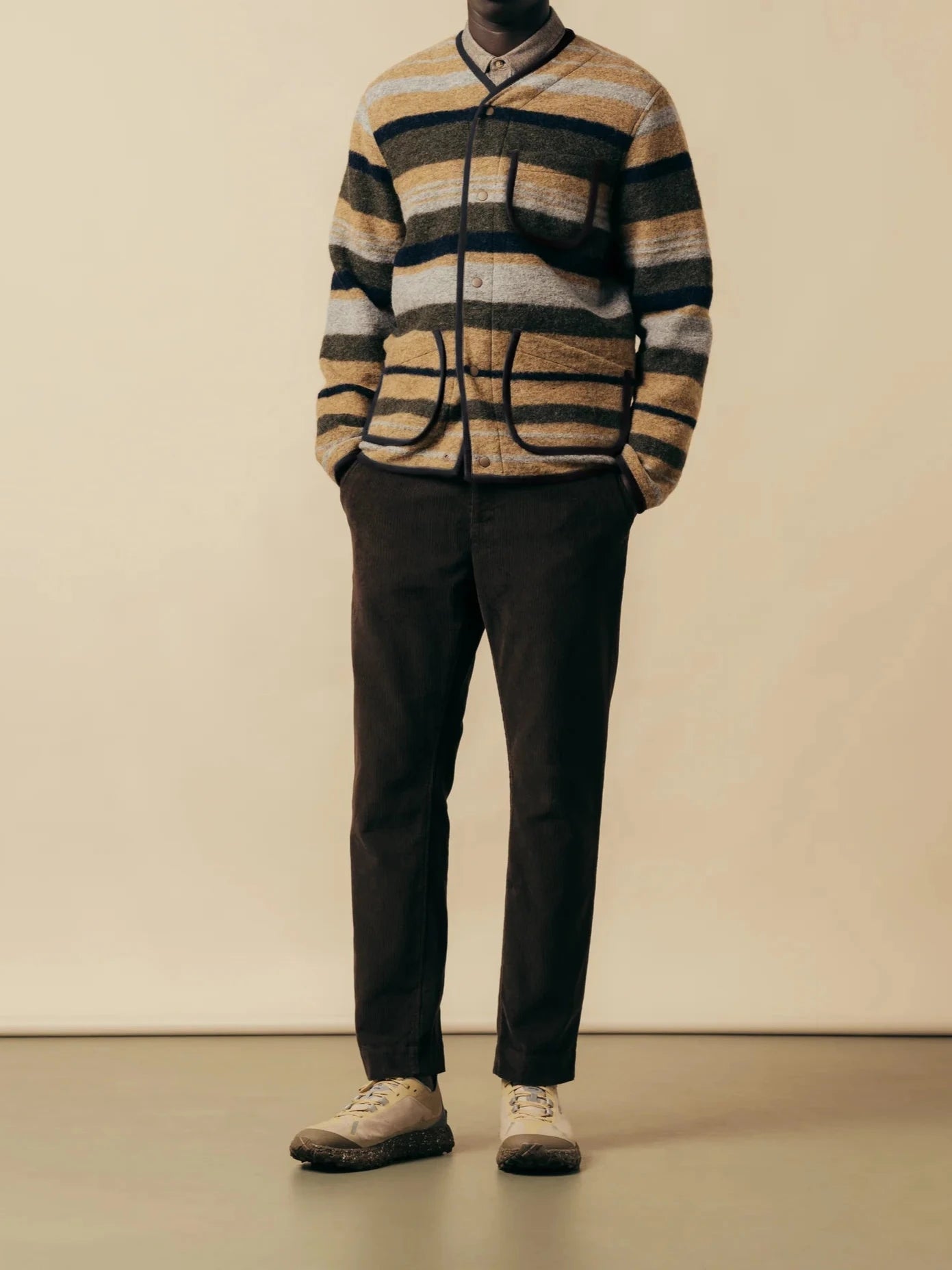 KHE Neist Cardigan Striped Wool Blend