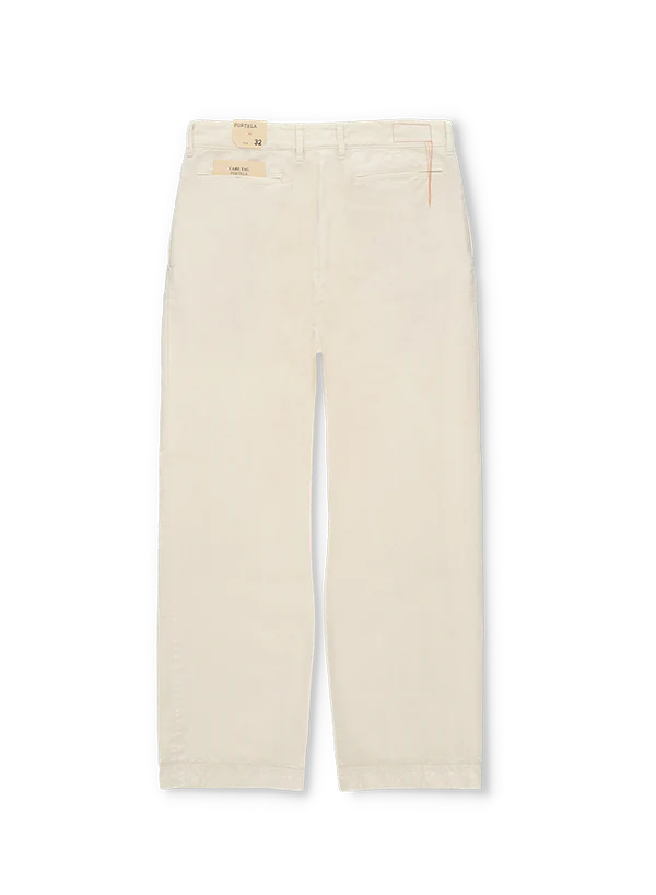 FTA NEW YORK Pleated Heavyweight Cotton Gabardine Off White