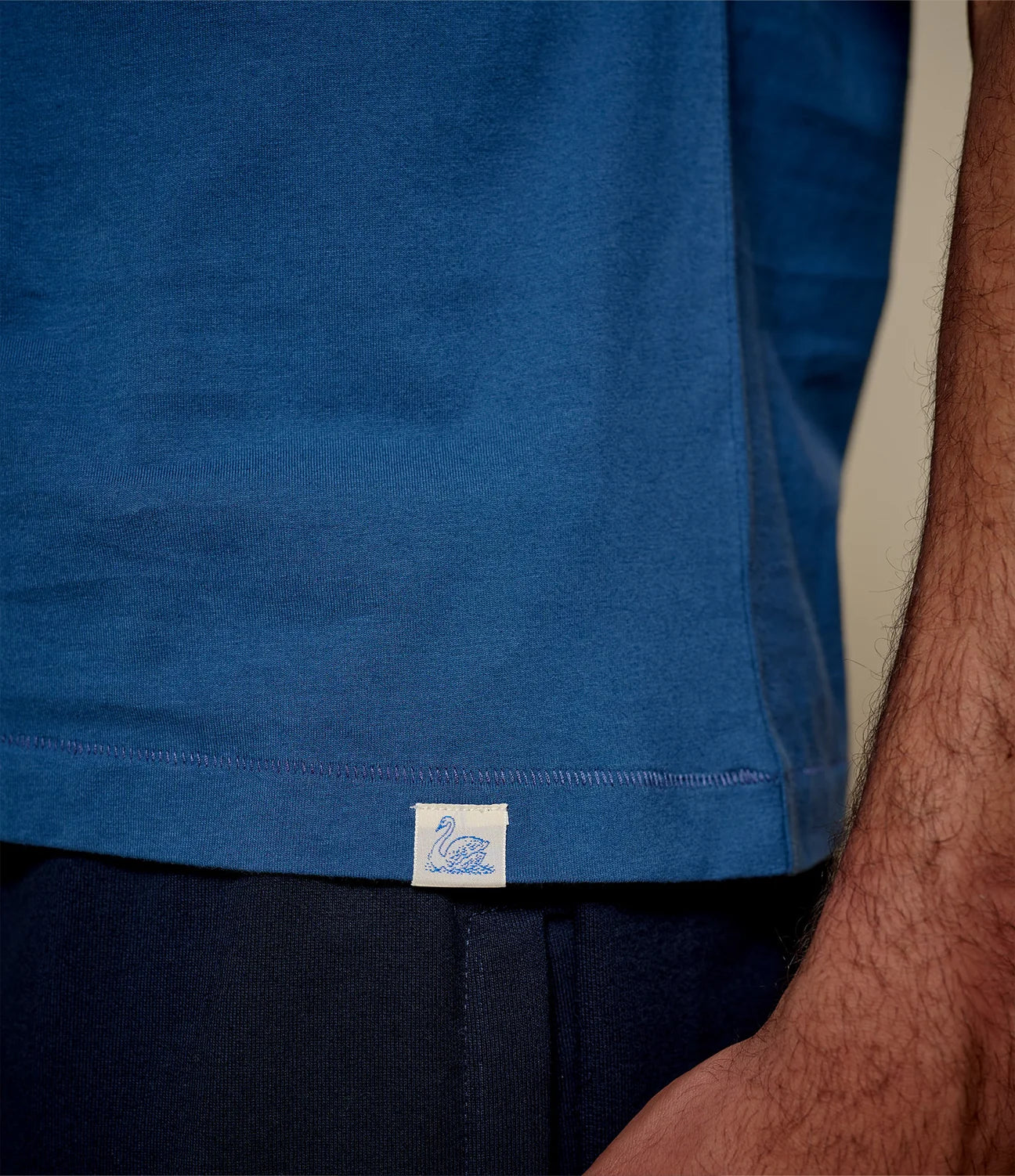MERZB Soft Pima Cotton T-Shirt Indigo Mid Wash