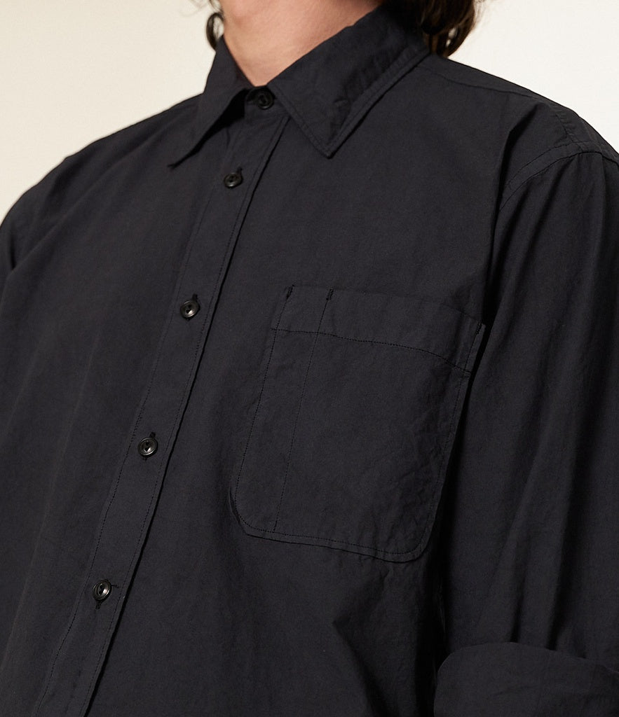 MZB UNISEX SHIRT01 Woven Cotton Relaxed Fit Shirt Charcoal