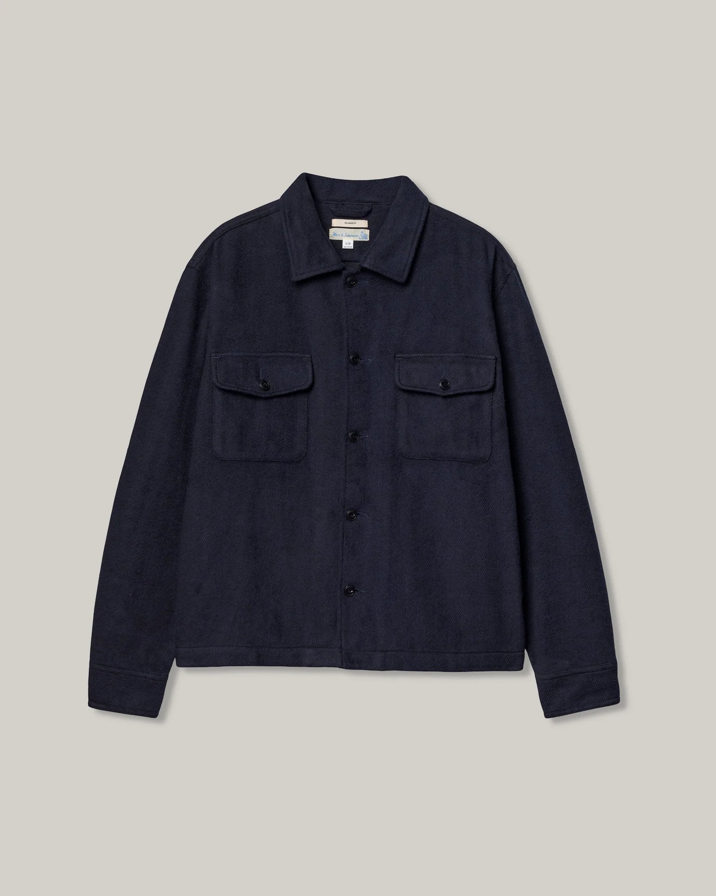 MERZB SHIRT06BL Organic Cotton Blanket Loose Fit Shirt 9,7oz Night Blue