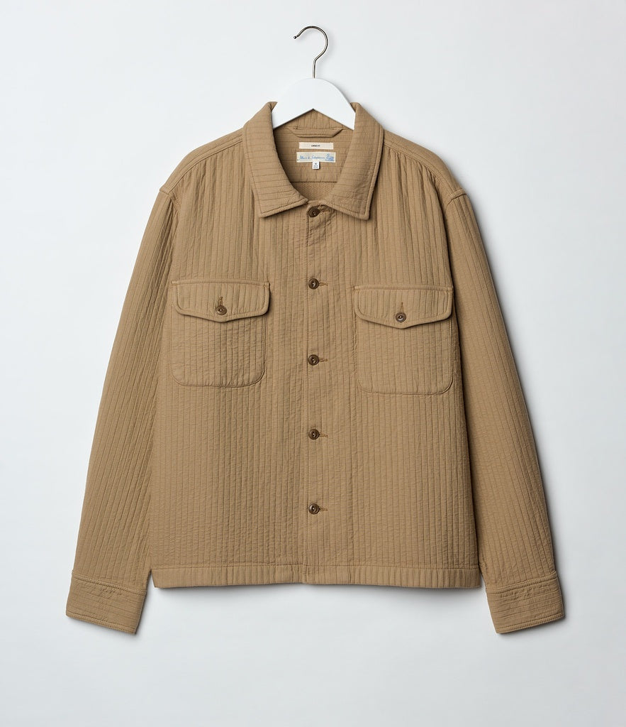 MERZB SHIRT06PAD Padded Cotton Relax Overshirt Dusted Khaki
