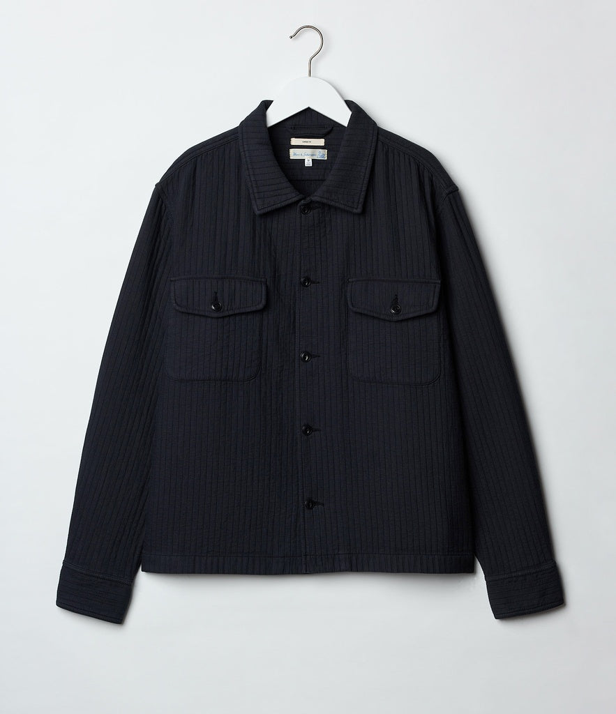 MERZB SHIRT06PAD Padded Cotton Relax Overshirt Charcoal