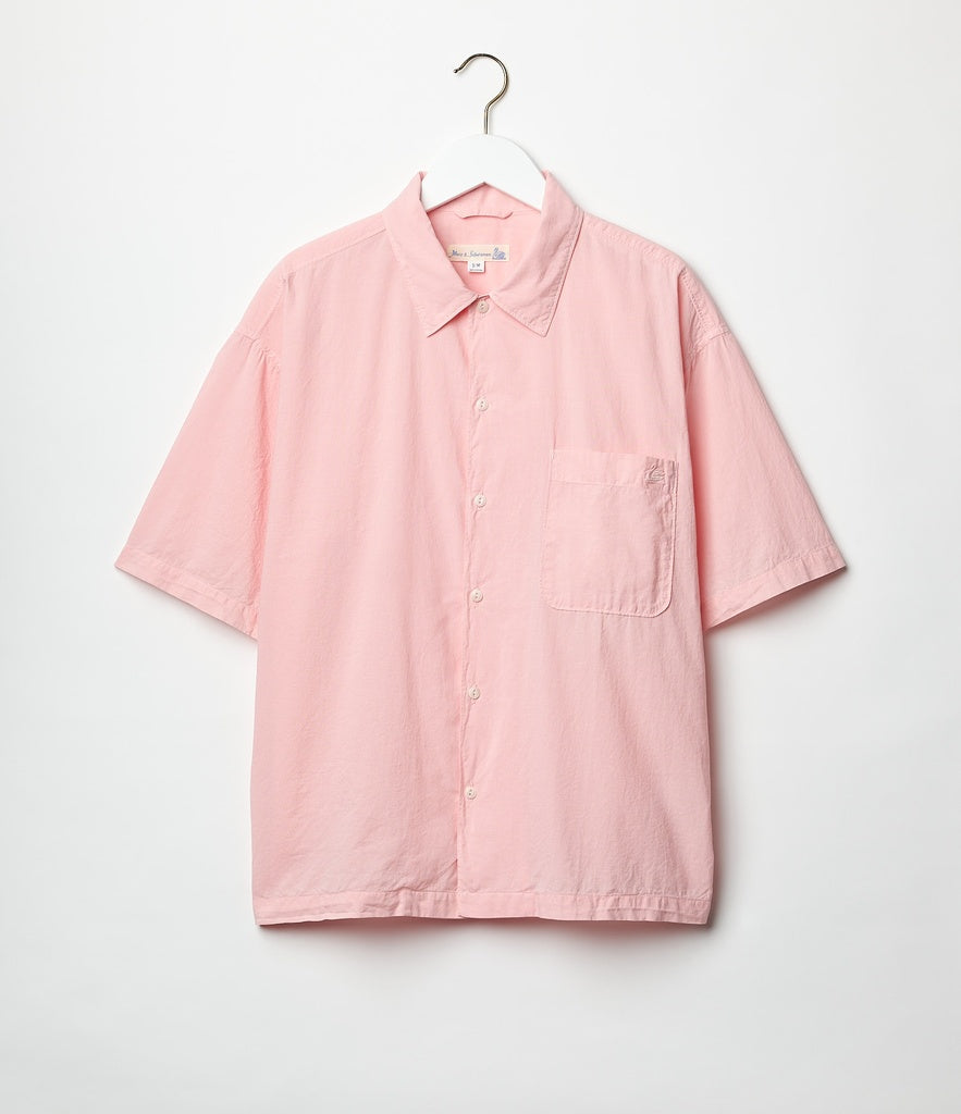 MZB UNISEX SHIRT09 Cotton Poplin Relaxed Fit Short Shirt Faded Peach