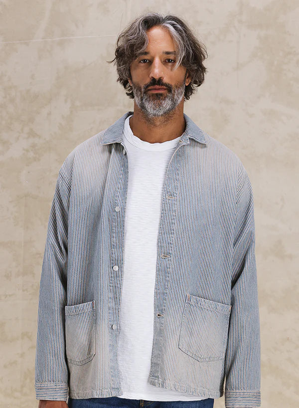 FTA UNDERMINER Berto Pinstripe Denim Overshirt