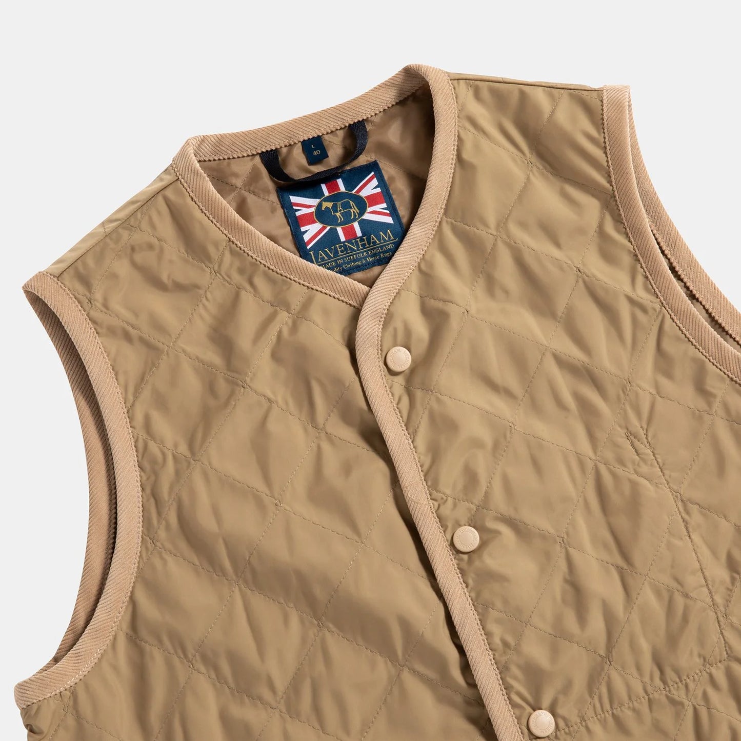 LVH THORNHAM Unwadded Lavenster Gilet Ochre