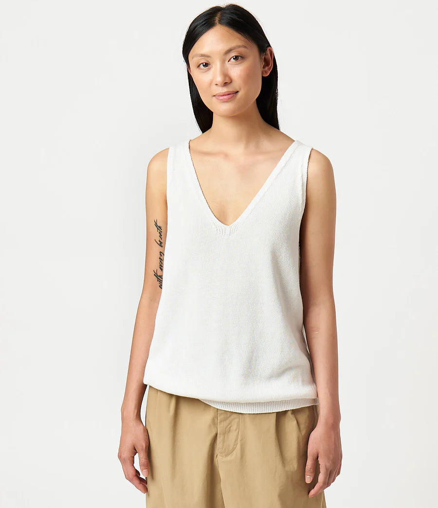 MERZB WKTOP01 Knitted Tank Top Organic Cotton White