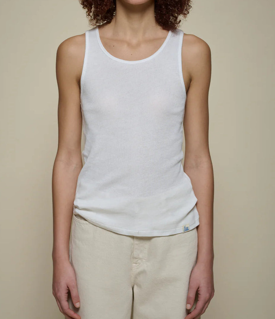 MERZB Fine Ribbed Cotton Women's Singlet White