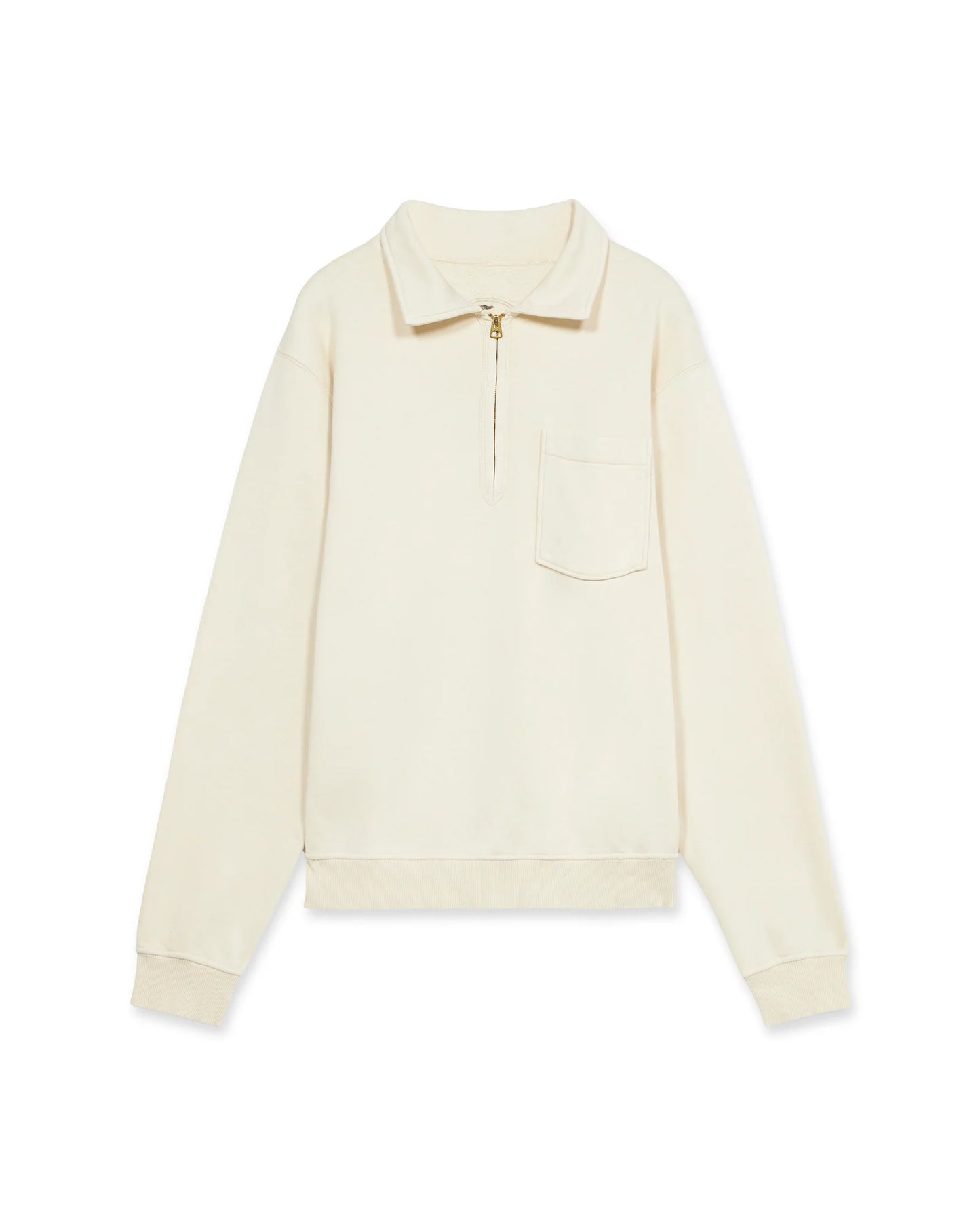 FTA YALEPM Long Sleeves Half Zip Sweatshirt Off White