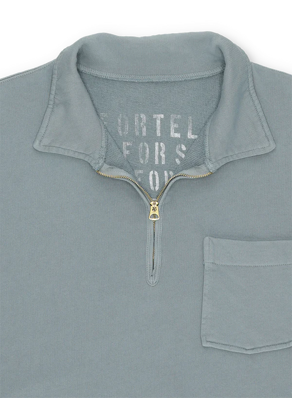 FTA YALEPM Short Sleeves Half Zip Sweatshirt Sea Glass
