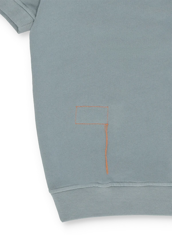 FTA YALEPM Short Sleeves Half Zip Sweatshirt Sea Glass