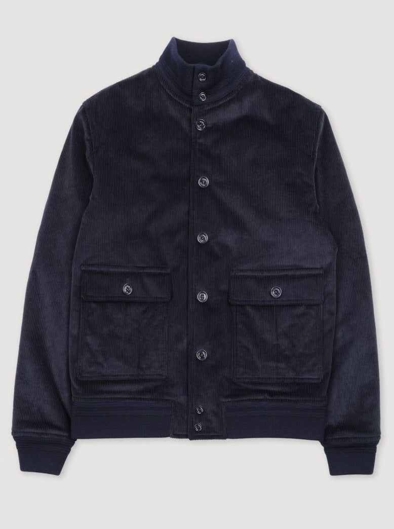 VSR Stretch Cotton Corduory Valstarino Bomber Jacket 9608 Navy