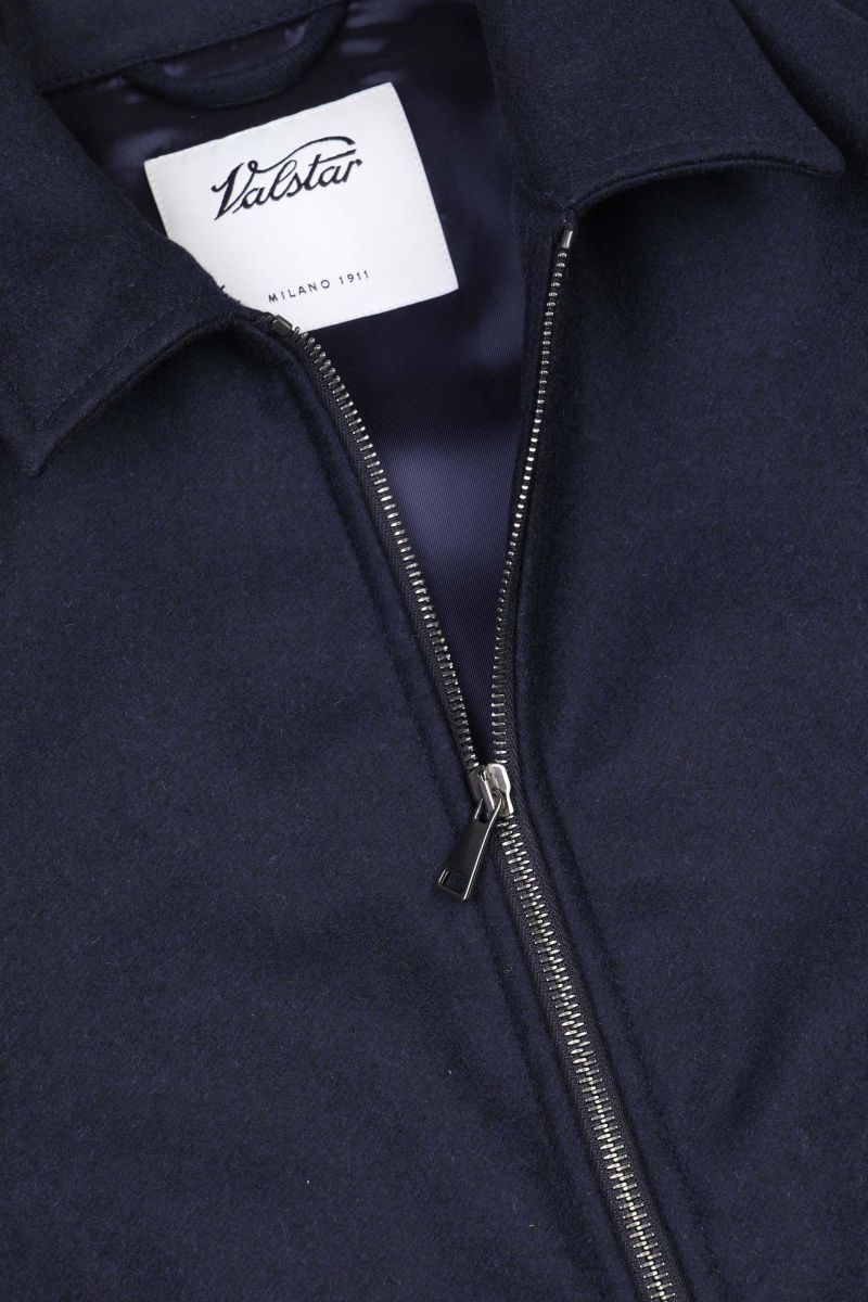 VSR Padded Water repellent virgin wool zip jacket Navy