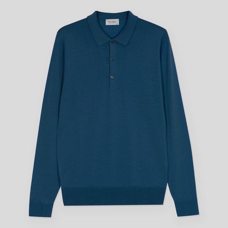 JSY BELPER Men Merino Wool Shirt LS Montagu Blue