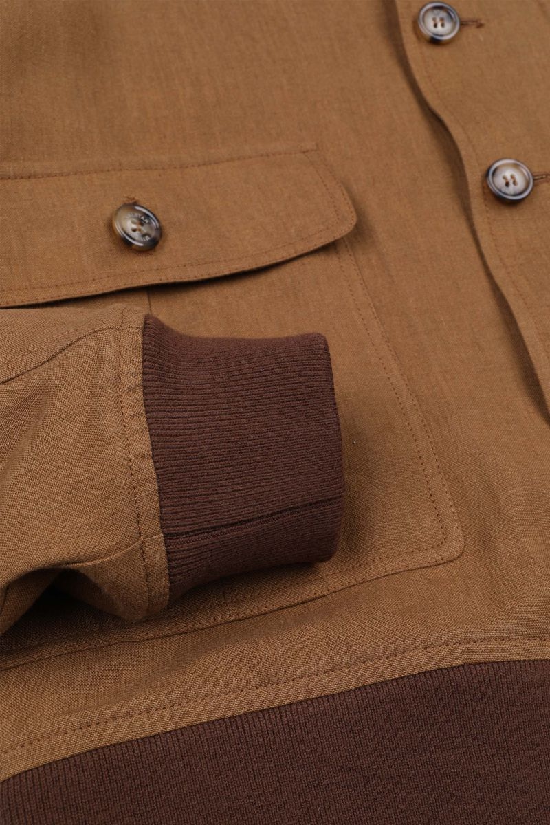 VSR VALSTARINO Italian linen unlined jacket Cognac