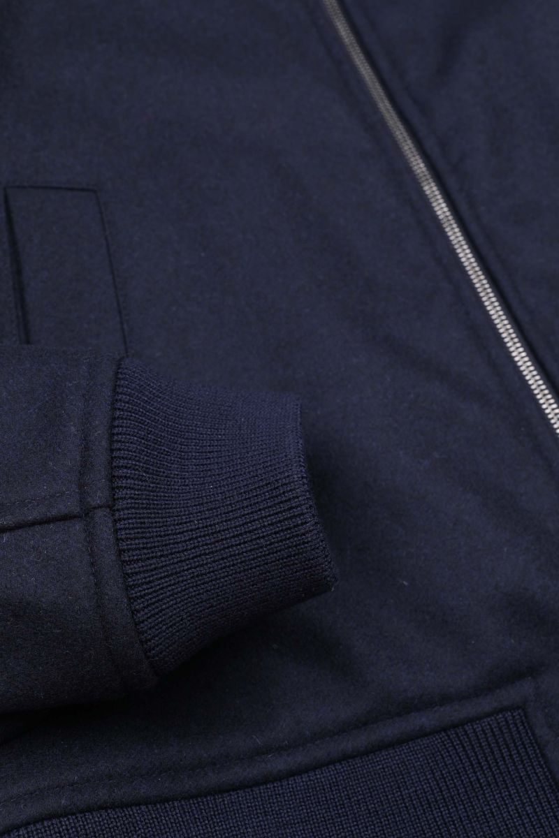 VSR Padded Water repellent virgin wool zip jacket Navy