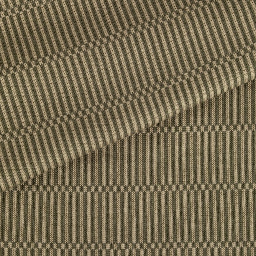 JSY CONOR Merino Jacquard Pattern T-Shirt Mansfield Green/Kafka Beige