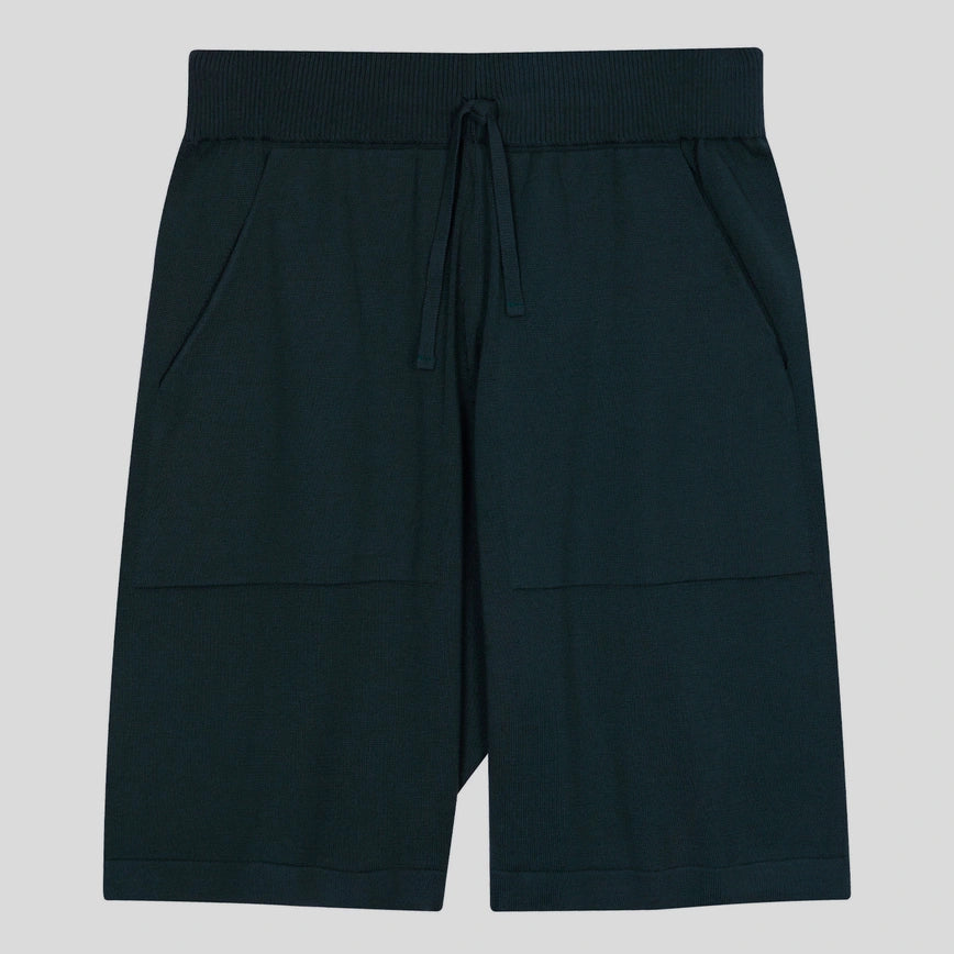 JSY COWAN Men Sea Island Cotton Shorts with Drawstrings Rainforest