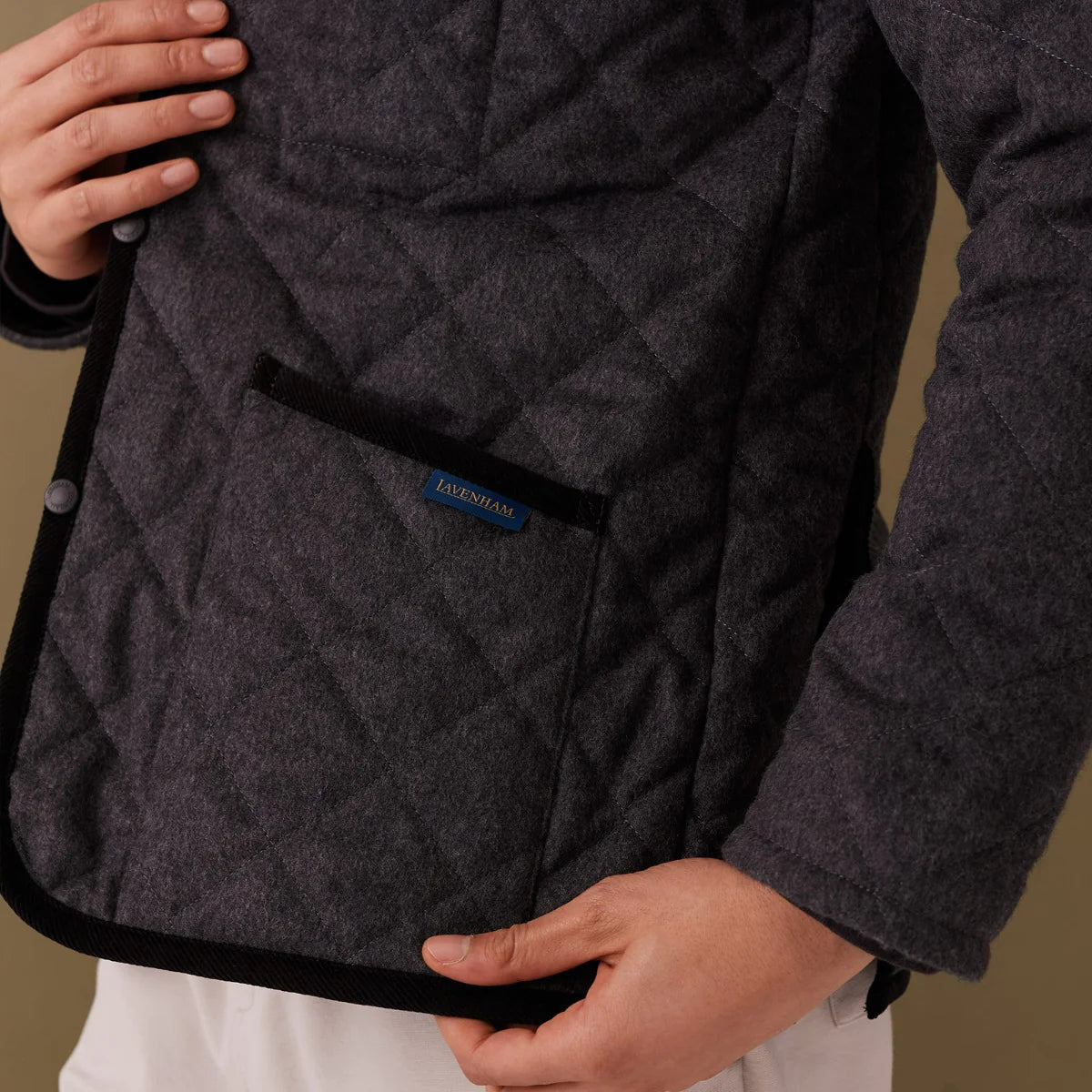 LVH WOOL DENHAM MENS Recycled Wool Mix Charcoal
