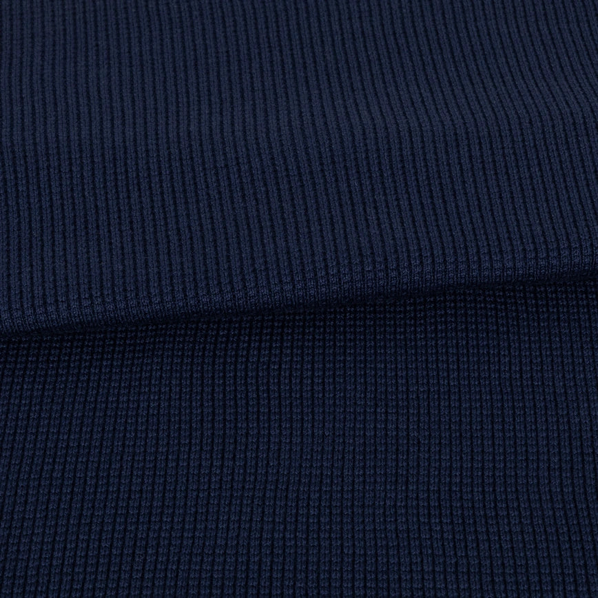 JSY Men Waffle Sea Island Cotton Short T-shirt French Navy