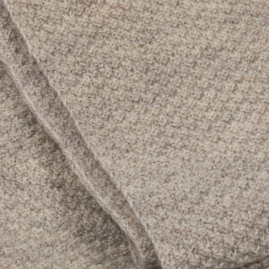 JSY GABLE Moss Stitch British Wool Snood Natural