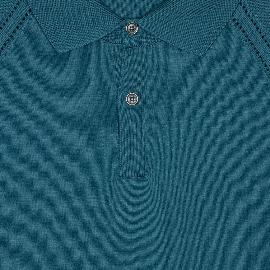 JSY HANWELL Men Merino Wool Shirt Col.4 Estate Blue / Midnight