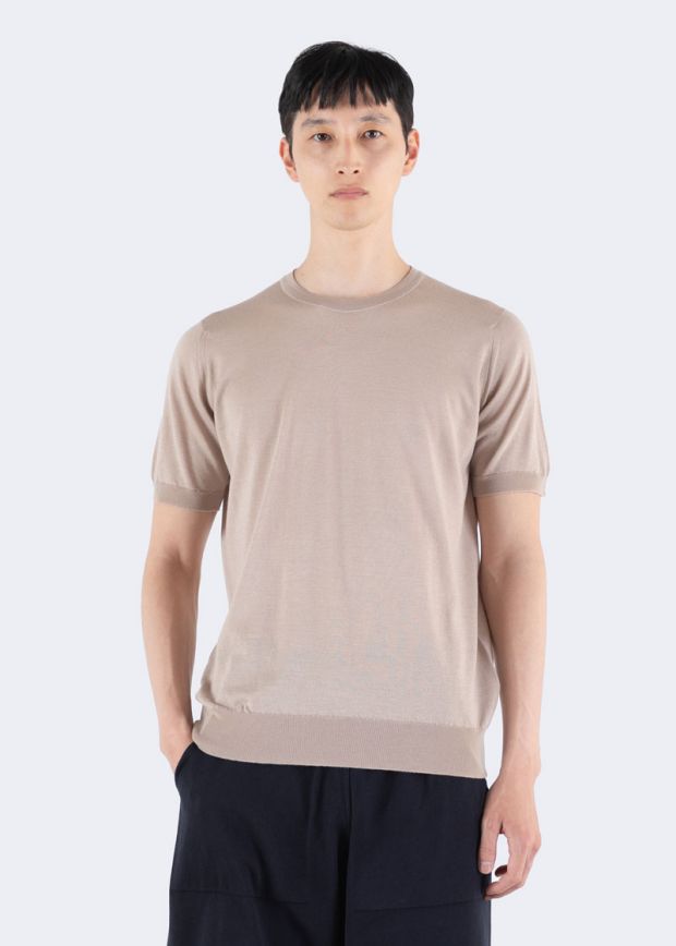 JSY HILCOTE Men Merino X Cotton T-Shirt Oat