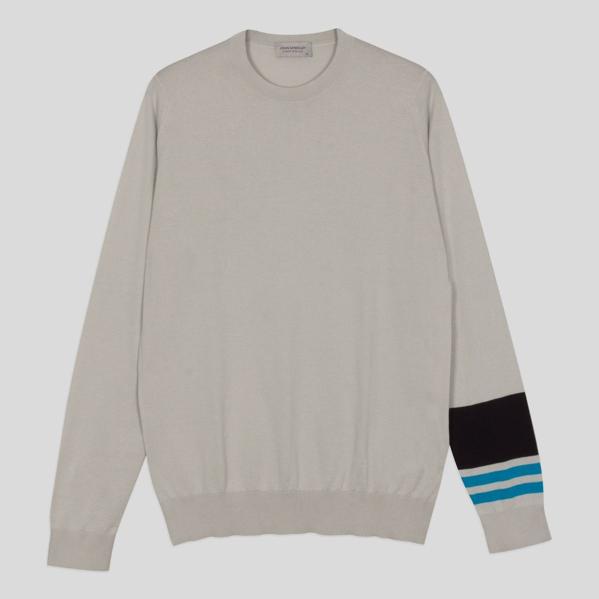 JSY HARBIRD Men Sea Island Cotton Pullover CN LS Col3 Cld/ Skipper Blu/ Nvy