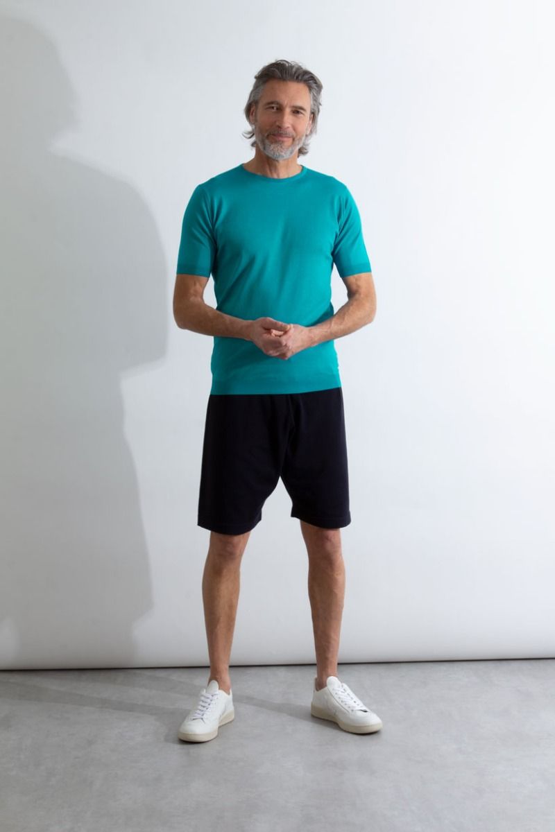 JSY BELDEN Men Sea Island Cotton T-Shirt CN SS Skipper Blue