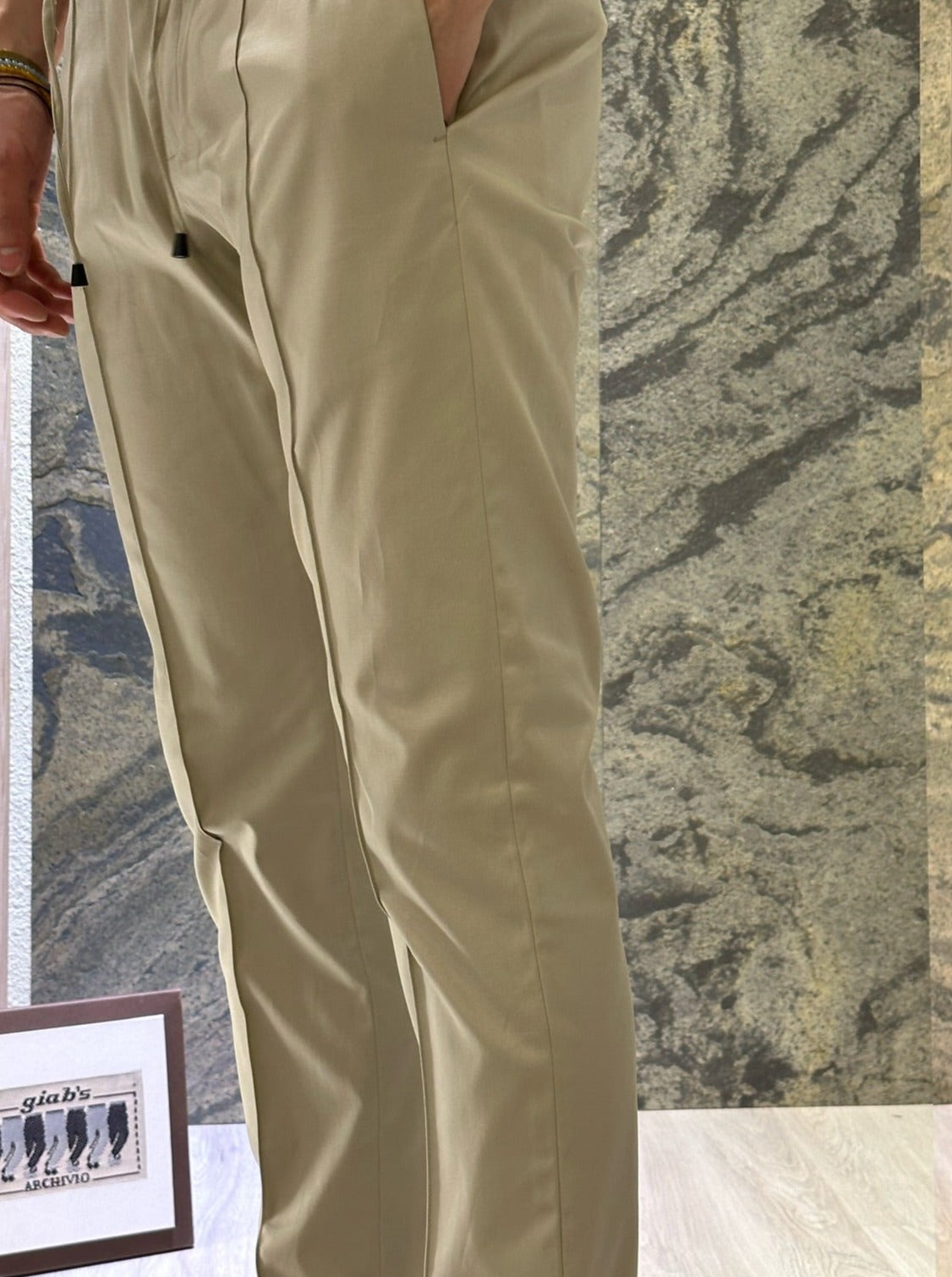 GBS MASACCIO/M1 Cotton Blend Trousers Beige