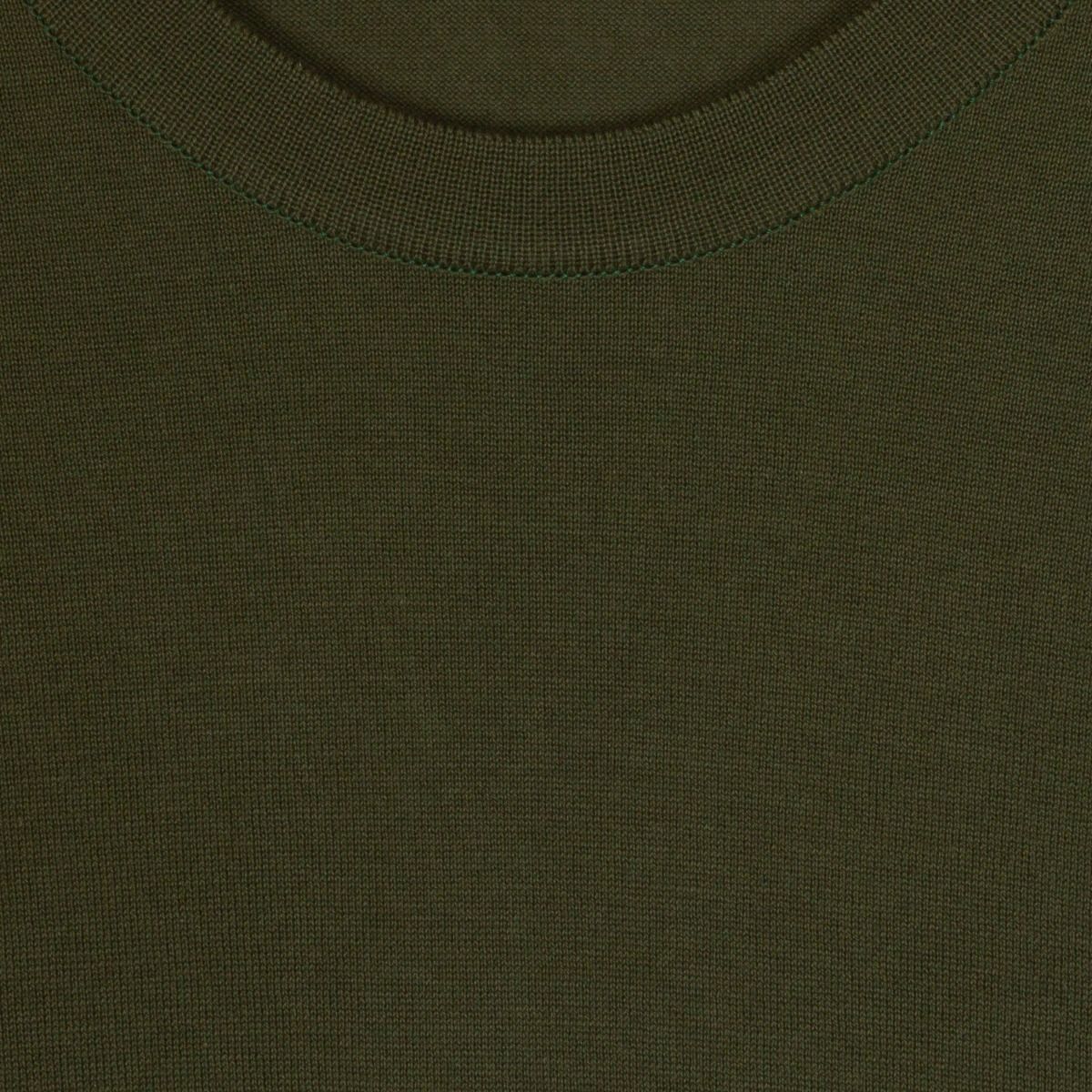JSY HARBIRD Men Sea Island Cotton Pullover CN LS Col1 Palm/ Wht/ Desset Grn