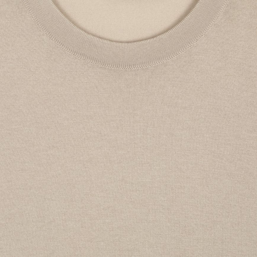 JSY KEMPTON Men Sea Island Cotton Pullover Almond