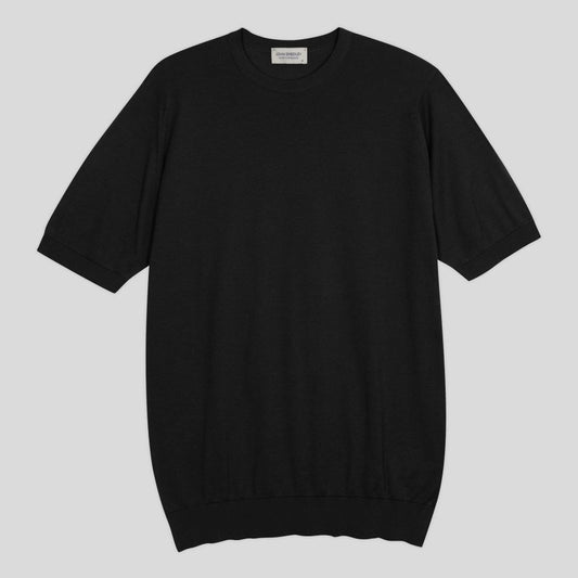 JSY KEMPTON Men Sea Island Cotton T-Shirt Black