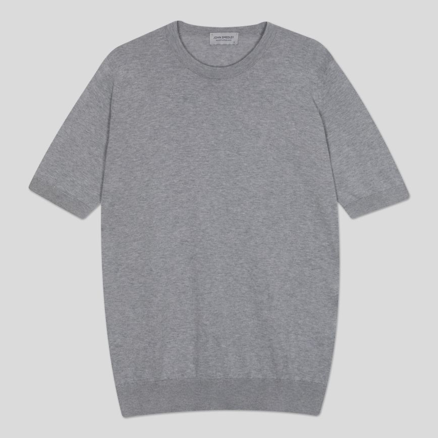 JSY KEMPTON Men Sea Island Cotton T-Shirt Silver