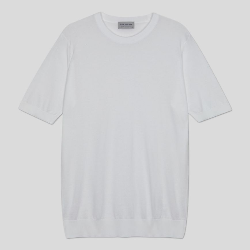JSY KEMPTON Men Sea Island Cotton T-Shirt White