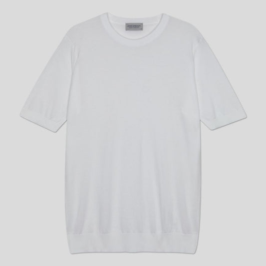 JSY KEMPTON Men Sea Island Cotton T-Shirt White