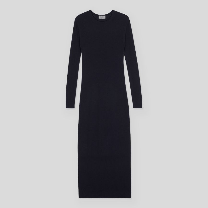 JSY MERRICK Women Merino Ribbed Dress Midnight