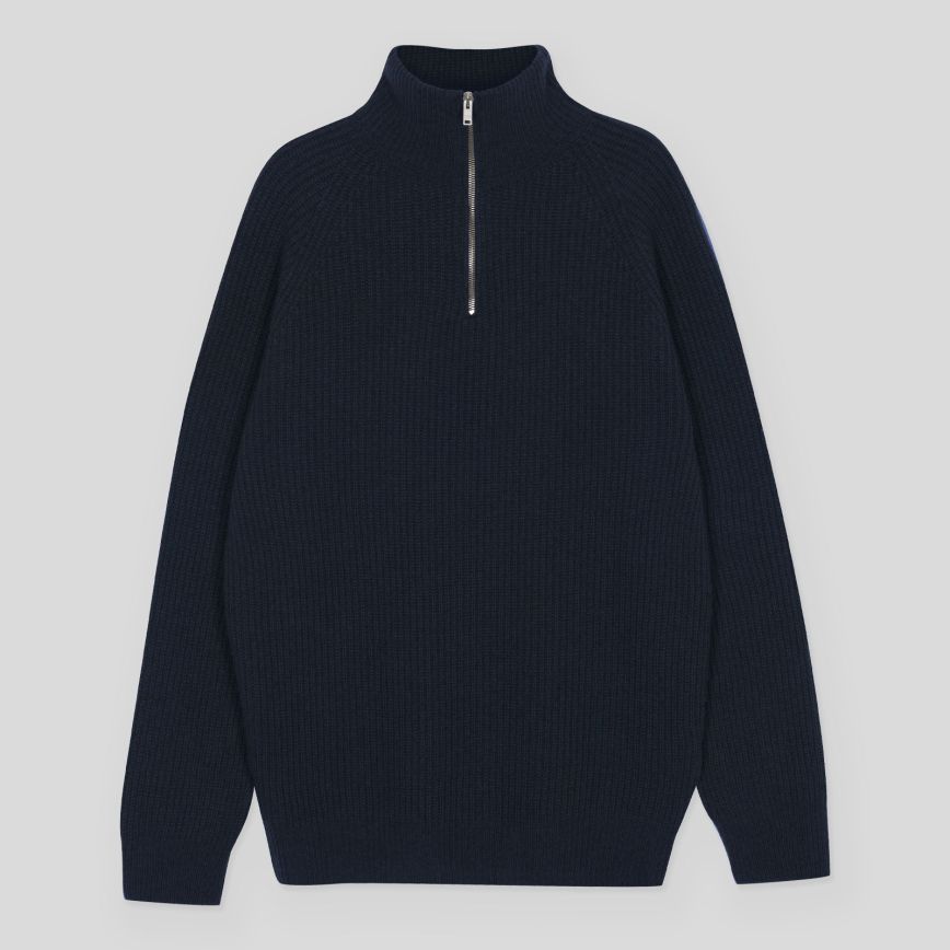 JSY RYKER Men Cashmere/ Merino Half Zip Pullover Midnight