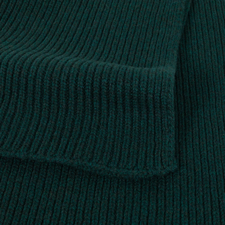 JSY STARK Ribbed Cashmere X Merino Wool Scarf Forest