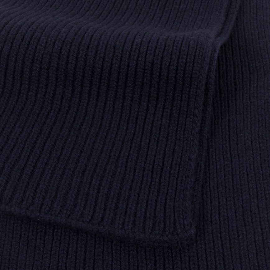 JSY STARK Ribbed Cashmere X Merino Wool Scarf Midnight