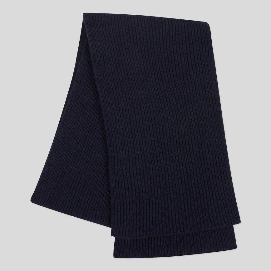 JSY STARK Ribbed Cashmere X Merino Wool Scarf Midnight