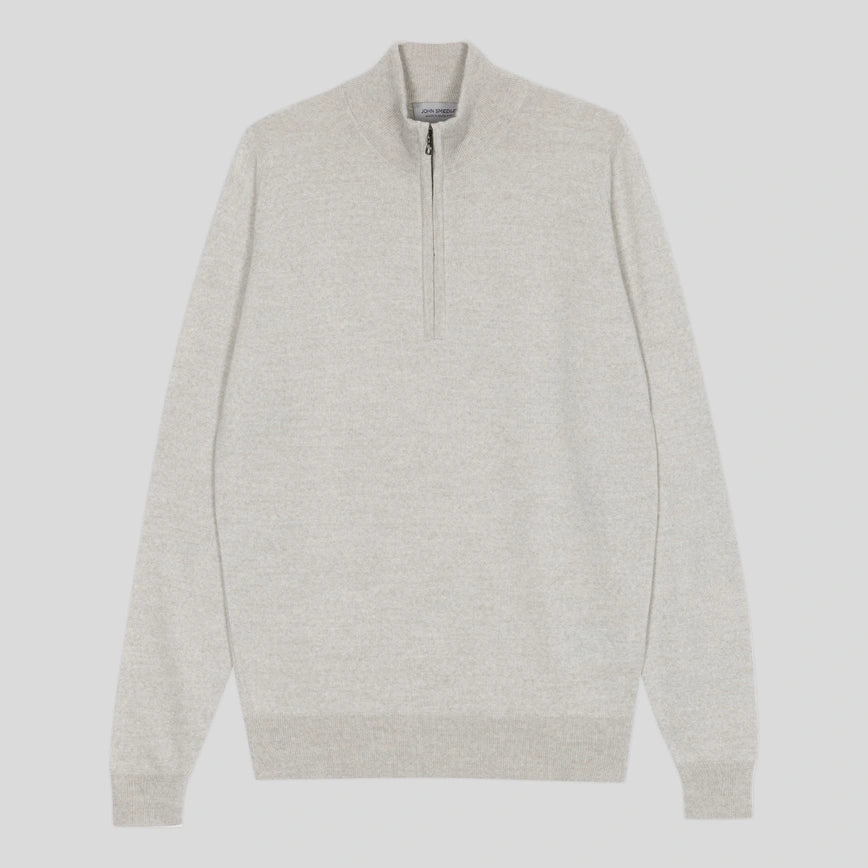 JSY TAPTON Men Merino Half Zip Collar Pullover Grey Fleece
