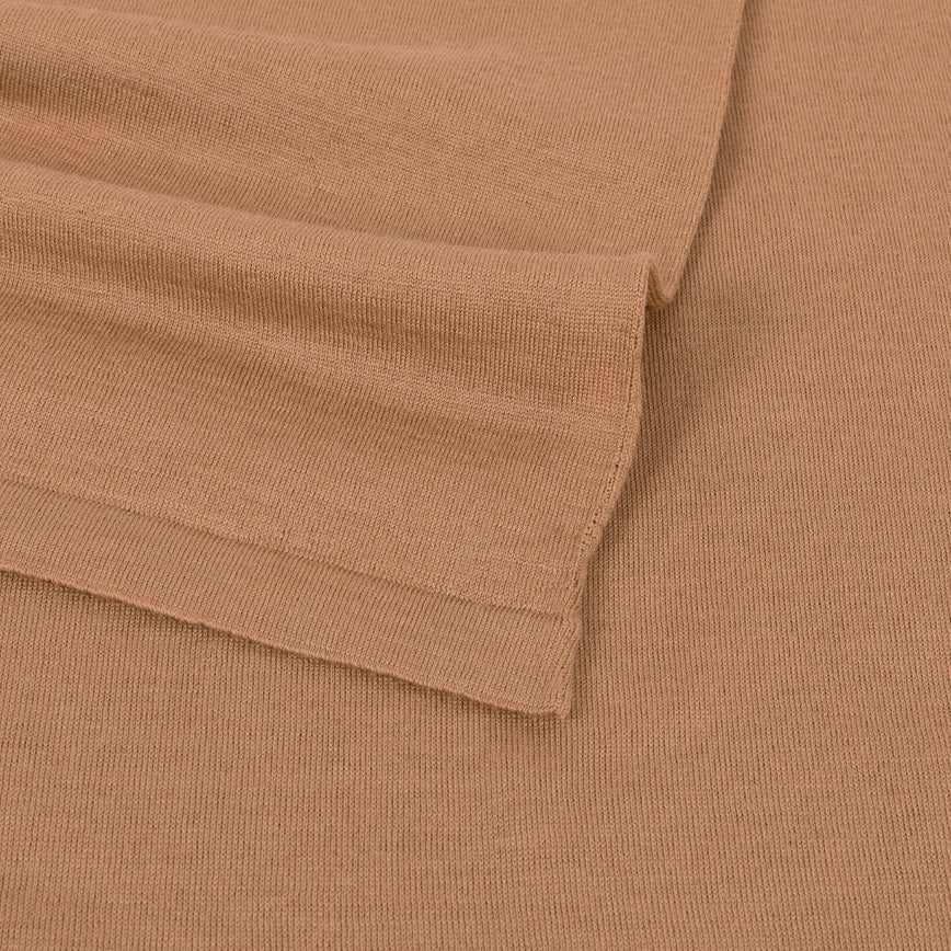 JSY WEST Plain Merino Wool Wide Shawl Nutmeg