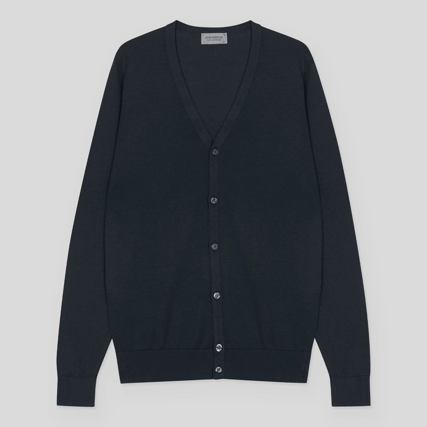 JSY WHITCHURCH Men Sea Island Cotton Cardigan Flint