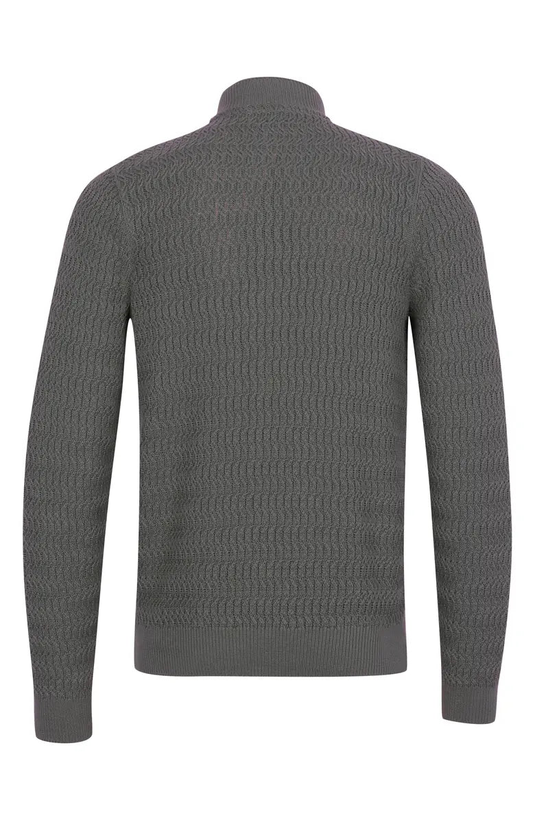 JSY BLUR Men Sea Island Cotton Bomber Jacket CN LS Cobble Grey