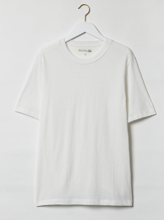 MZB Men'S 1940'S Relaxed T-Shirt Short Sleeve 5.5Oz White